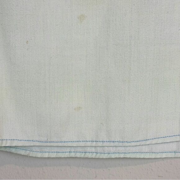 Vintage Embroidered Parrot 50s Single-Stitch V-neck Shirt M - Picture 6 of 12